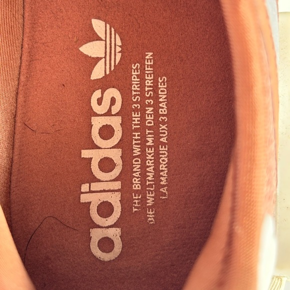 Adidas NMD_R1 shoes, specifically identified in the "Raw Pink" or "Salmon - Picture 5 of 16